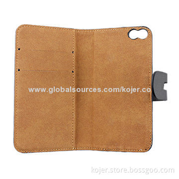 Case for iPhone 4, Made of PU or Leather with Magnetic Flap and Fine Workmanship in SewingNew